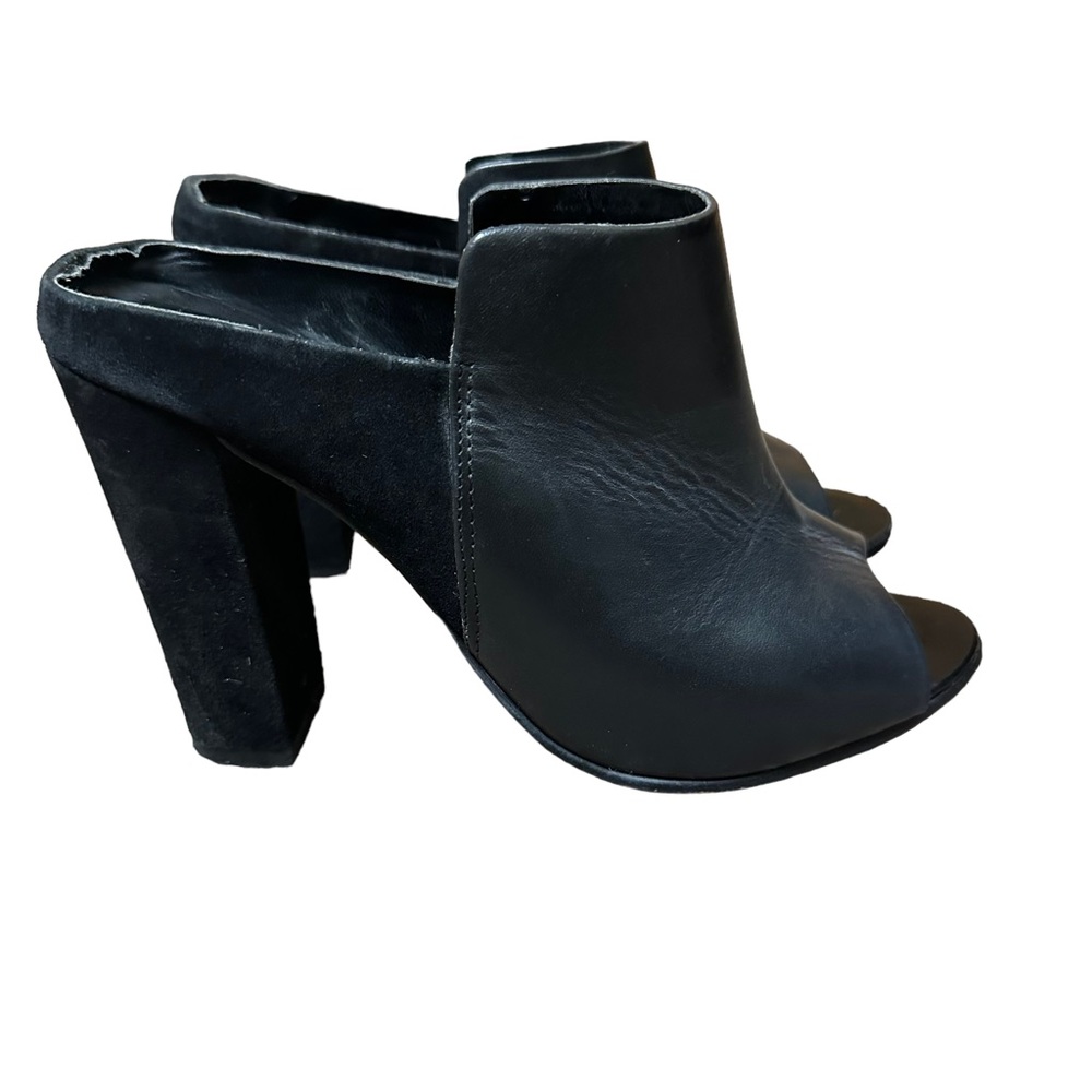 Aldo Womens Black Y2K Chunky Heel Slip on Heels Size 7